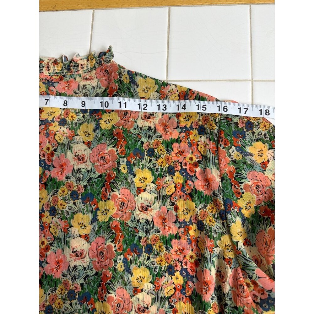 Sézane Noah Floral Ruffled Blouse in Jardin Pastel Size FR 44/US 12 - Picture 13 of 16